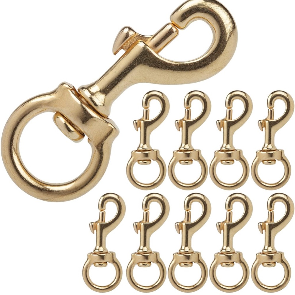 Solid Brass Swivel Snap Hook Heavy Duty Clip for Flag Pole, Leather Working